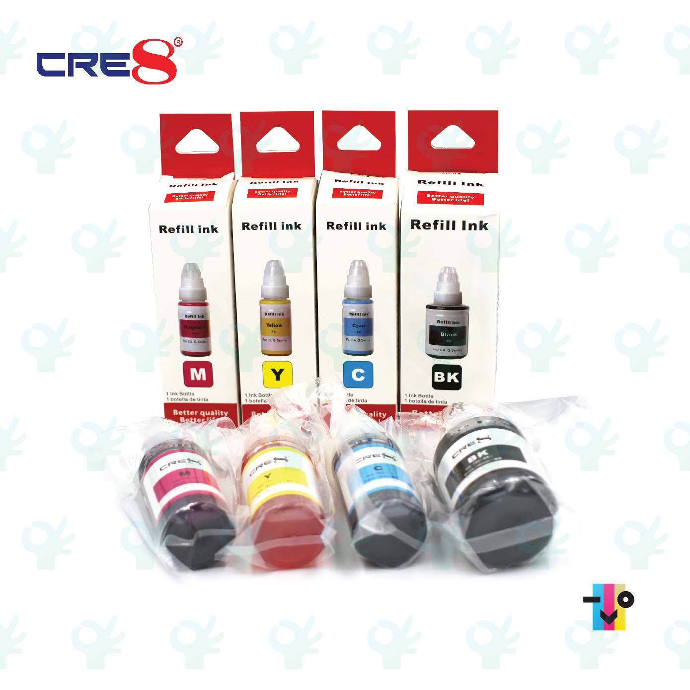 Ofiskita | CRE8 Refill Bottle Ink For Canon 790 / 780 Printer Canon Pixma G1000 G2000 G3000 